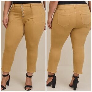 Torrid Feel The Fit Mom Straight Vintage Stretch High-Rise Jean Golden Size 18S